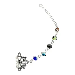 Pulsera de Plata 925 Ajustable Nudo Bruja Ojo Turco Colores - Imagen 4