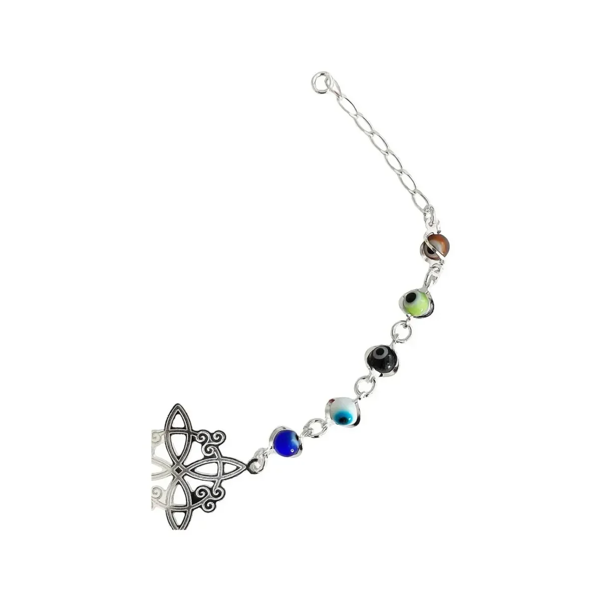 Pulsera de Plata 925 Ajustable Nudo Bruja Ojo Turco Colores - Imagen 4