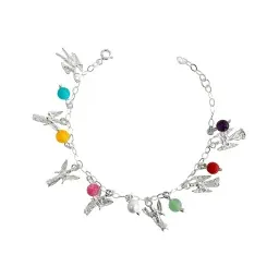 Pulsera de Plata 925 con Cuarzo Multicolor Siete Arcángeles Ajustable - Imagen 1