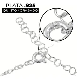 Pulsera Plata 925 con Dije Trébol Zirconia Negra y Blanca - Imagen 4