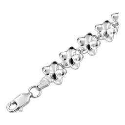 Pulsera de Plata .925 con Flores Troqueladas de 9 mm y 20 cm Talla 20 - Imagen 5