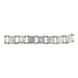 Pulsera de Plata .925 con Medallas de San Benito 20 cm - Imagen 2