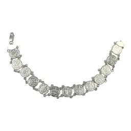 Pulsera de Plata 925 con Medallas de San Benito Unisex 19cm - Imagen 1