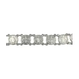 Pulsera de Plata 925 con Medallas de San Benito Unisex 19cm - Imagen 2