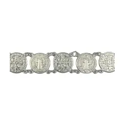Pulsera de Plata 925 con Medallas de San Benito Unisex 19cm - Imagen 3