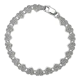 Pulsera de Plata .925 Corazón 7 mm Full Ice con Zirconias - Imagen 1