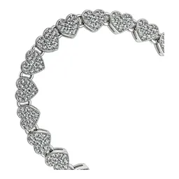Pulsera de Plata .925 Corazón 7 mm Full Ice con Zirconias - Imagen 3
