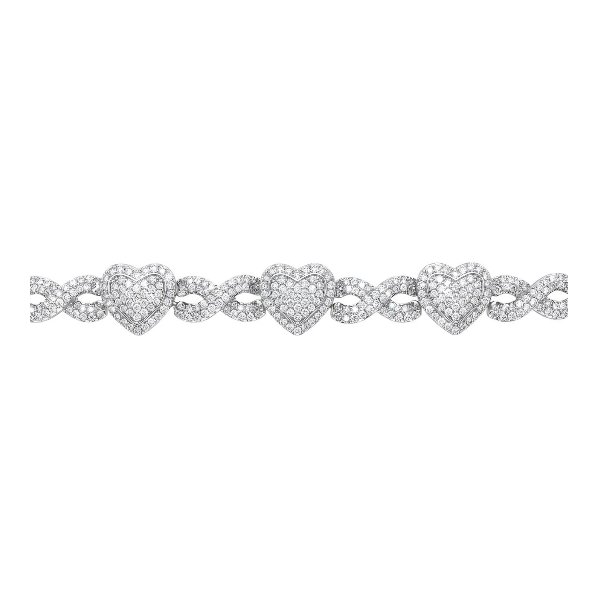 Pulsera de Plata .925 Corazones Full Ice Zirconia 5A 10 mm - Imagen 3