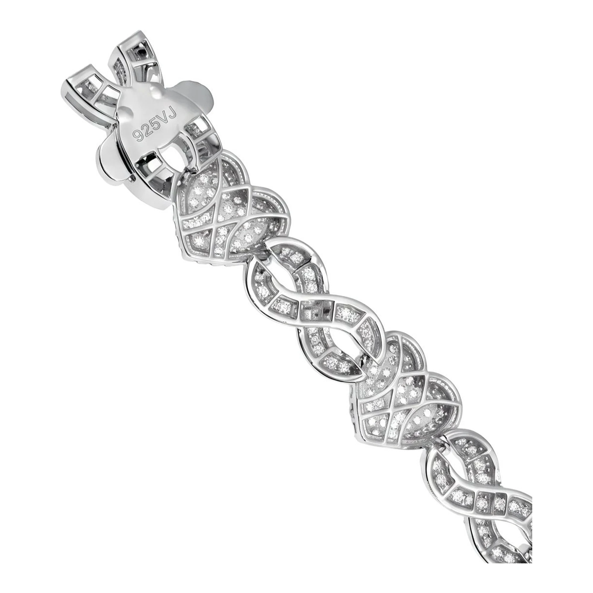Pulsera de Plata .925 Corazones Full Ice Zirconia 5A 10 mm - Imagen 4