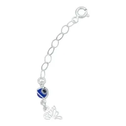 Pulsera de Plata 925 Mariposa y Ojo Turco Multicolor Artesanal - Imagen 4