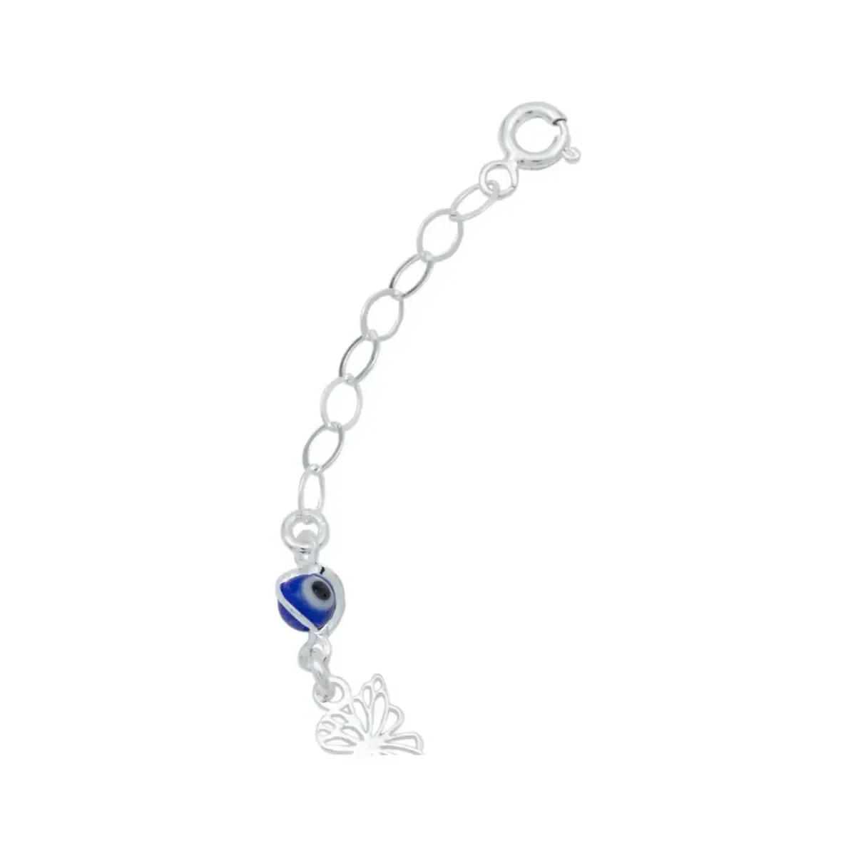 Pulsera de Plata 925 Mariposa y Ojo Turco Multicolor Artesanal - Imagen 4