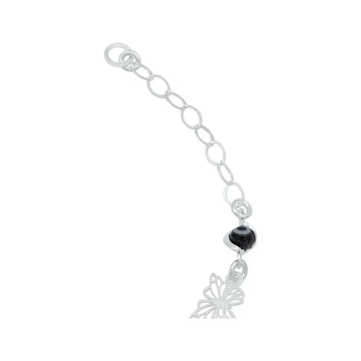 Pulsera de Plata 925 Mariposa y Ojo Turco Multicolor Artesanal - Imagen 5