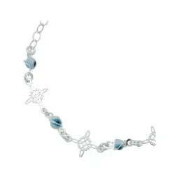 Pulsera de Plata 925 Nudo de Bruja Triqueta Ojo Turco Ajustable - Imagen 2