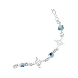 Pulsera de Plata 925 Nudo de Bruja Triqueta Ojo Turco Ajustable - Imagen 3