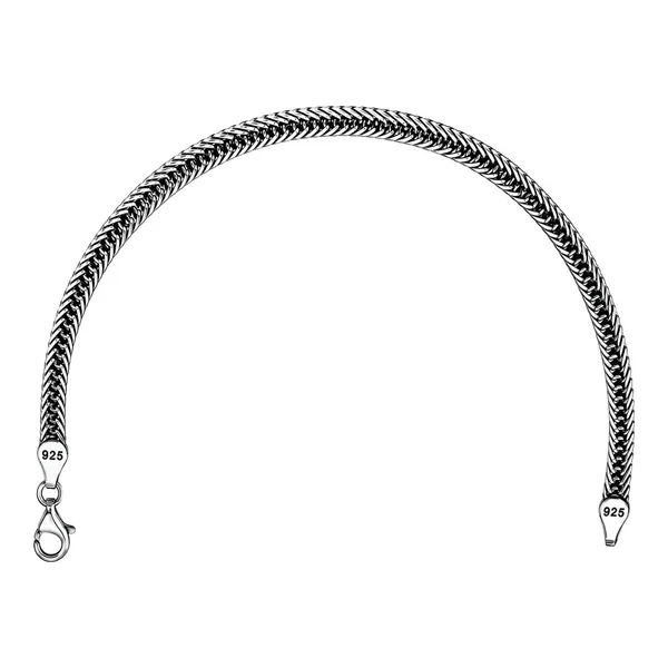 Pulsera de plata .925 pavonada efecto antiguo para hombre eslabón 4 mm - Joyaris joyería fina mexicana