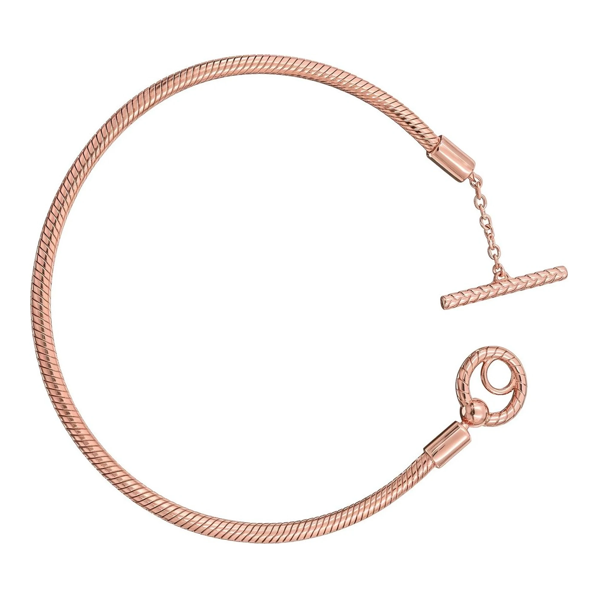 Pulsera redonda de plata .925 enchapado en oro rosa 20 cm Joyaris joyería fina