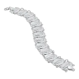 Pulsera de Plata .925 San Judas Tadeo Medalla Ovalada 18 cm - Imagen 1