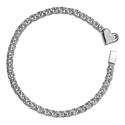 Pulsera de Plata .925 Tejido Chino Corazón 4 mm 18 cm - Imagen 4