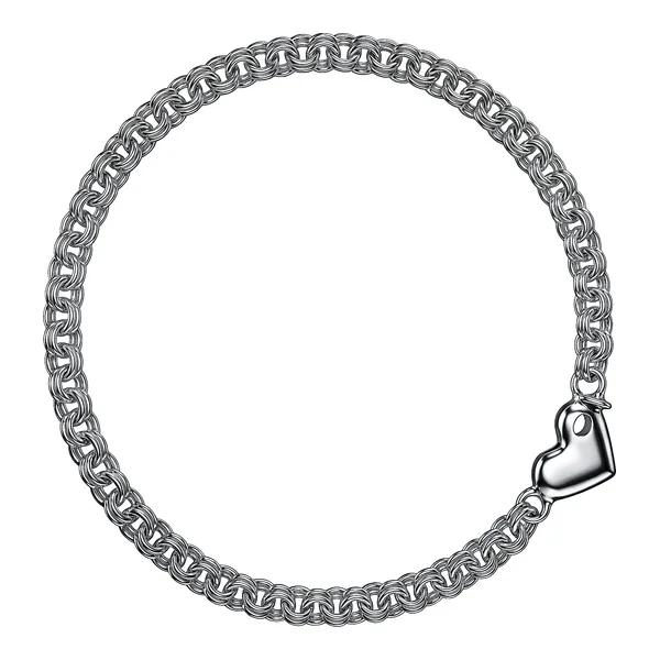Pulsera de Plata .925 Tejido Chino Corazón 4 mm 18 cm - Imagen 2