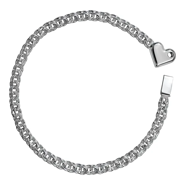 Pulsera de Plata .925 Tejido Chino Corazón 4 mm 18 cm - Imagen 3