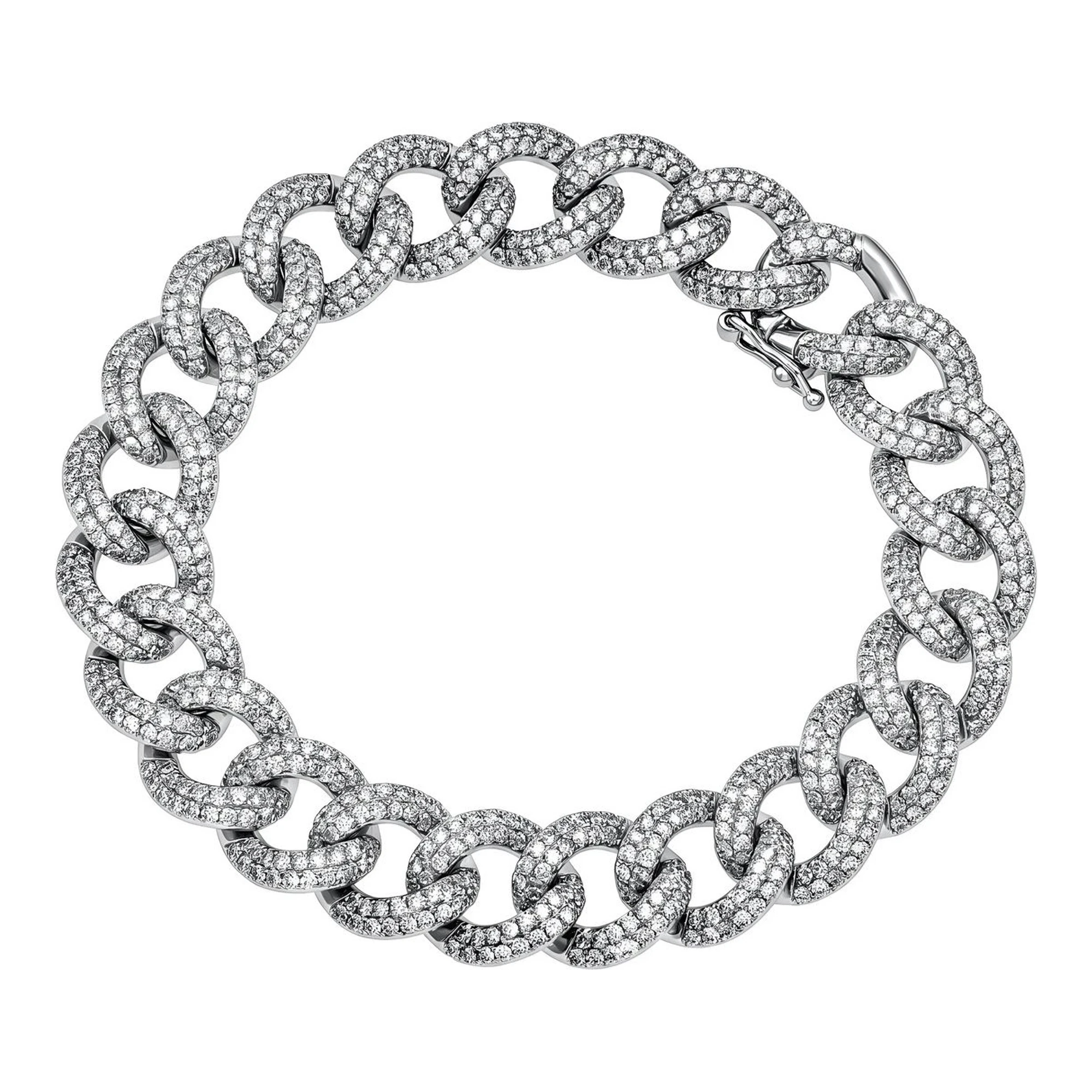 Pulsera para hombre de plata .925 eslabón cubano 12 mm con zirconias - Joyaris joyería fina mexicana