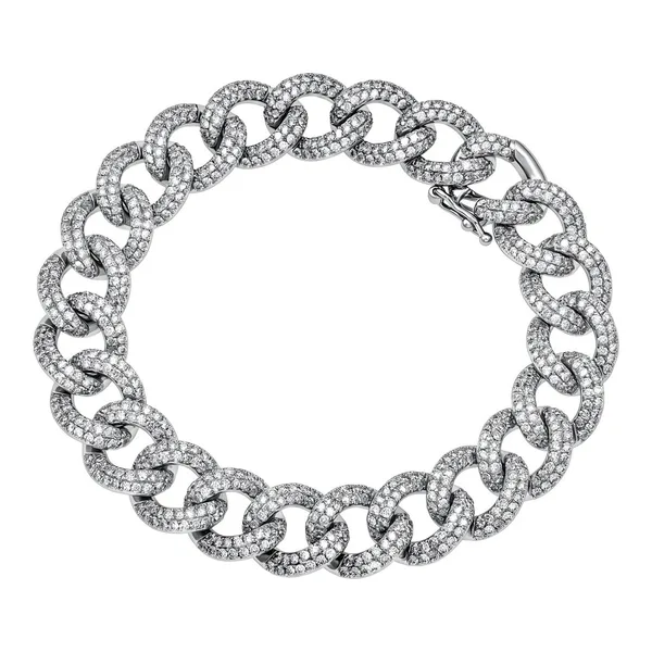 Pulsera para hombre de plata .925 eslabón cubano 12 mm con zirconias - Joyaris joyería fina mexicana