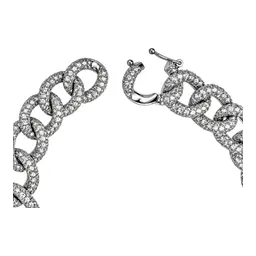 Pulsera de Plata .925 Tejido Cubano Abierta Rodizada 12 mm - Imagen 4
