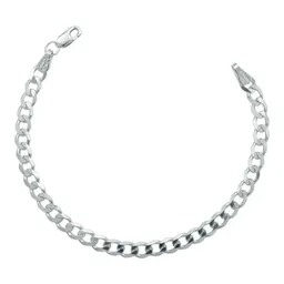 Pulsera de Plata 925 Tejido Cubano Barbado para Hombre 18cm - Imagen 1