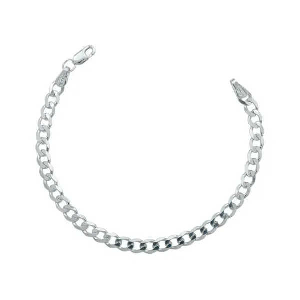 Pulsera de plata .925 cubana abierta barbada ajustable — Joyaris