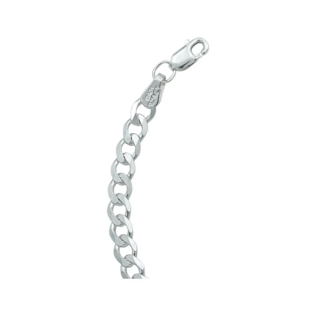 Pulsera de Plata 925 Tejido Cubano Barbado para Hombre 18cm - Imagen 2