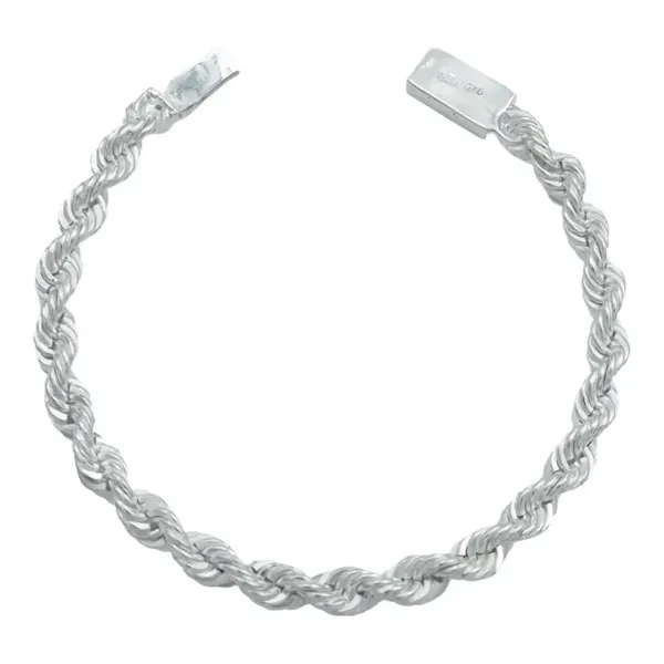 Pulsera de plata .925 torsal artesanal con broche de caja 5 mm unisex — Joyaris
