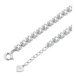 Pulsera de Plata .925 Tréboles con Zirconia Rodizada Ajustable 17 cm - Imagen 3