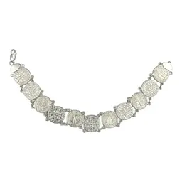 Pulsera de Plata Ley 925 con Medallas San Benito Diseño Artesanal - Imagen 1