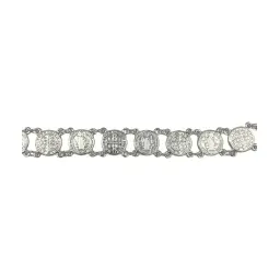 Pulsera de Plata Ley 925 con Medallas San Benito Diseño Artesanal - Imagen 2