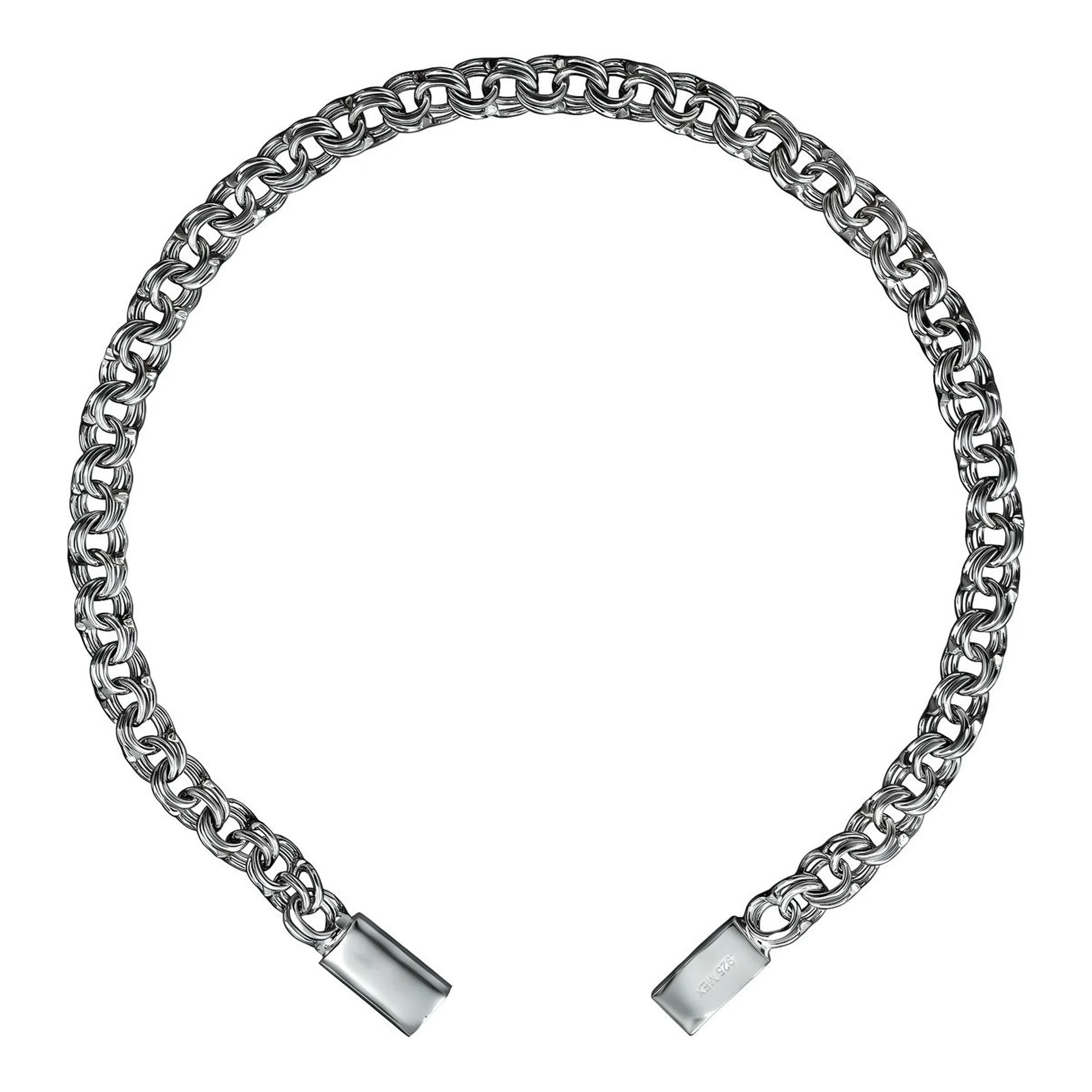Pulsera de Plata Ley .925 Tejido Chino 5 mm y 20 cm - Imagen 2