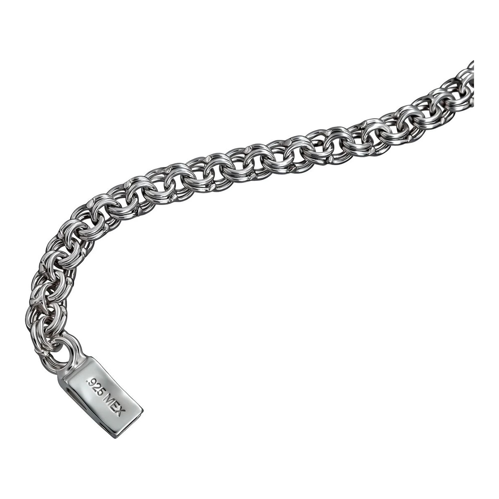 Pulsera de Plata Ley .925 Tejido Chino 5 mm y 20 cm - Imagen 3