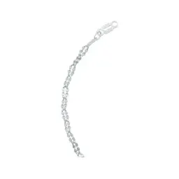 Pulsera de Plata Ley 925 Tejido Granito Doble Diamantado 18cm Para Mujer - Imagen 5