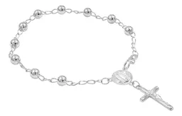 Pulsera Decenario Plata 925 con Dije Virgen y Cruz - Imagen 2