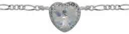 Pulsera Plata 925 Dije Corazón del Mar Cristal Blanco - Imagen 2