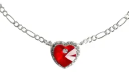 Pulsera Plata 925 Dije Corazón Esmaltado Rojo para Mujer - Imagen 2