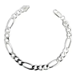 Pulsera Esclava Plata 925 Diseño Figaro 3x1 para Hombre 21cm - Imagen 1