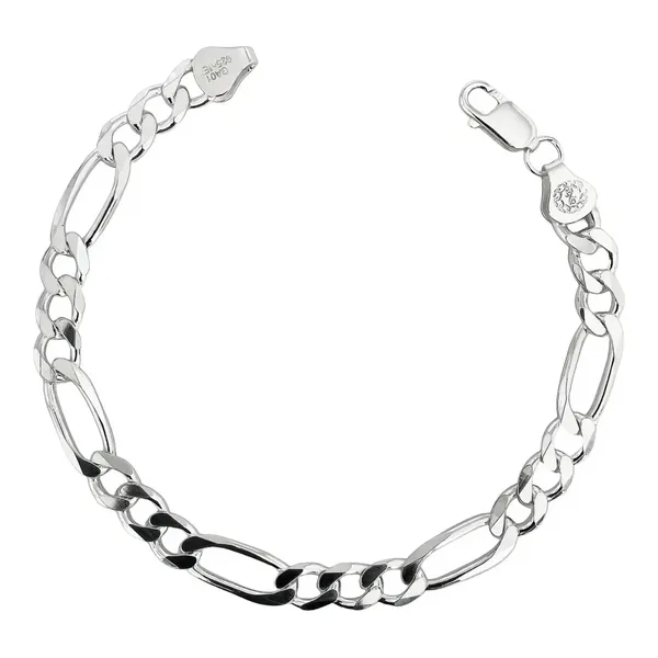 Pulsera Esclava Plata 925 Diseño Figaro 3x1 para Hombre 21cm - Imagen 1