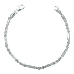 Pulsera Plata 925 Diseño Torsal Figaro para Hombre - Imagen 1