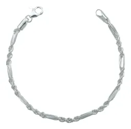 Pulsera Plata 925 Diseño Torsal Figaro para Hombre - Imagen 1