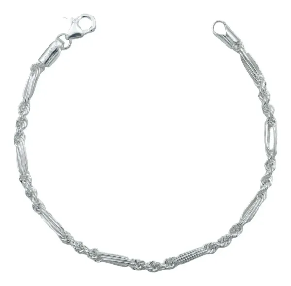 Pulsera Plata 925 Diseño Torsal Figaro para Hombre - Imagen 1