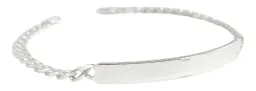 Pulsera Esclava Plata 925 Ley Cubana con Placa Grabable para Hombre - Imagen 1
