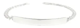Pulsera Esclava Plata 925 Ley Cubana con Placa Grabable para Hombre - Imagen 2