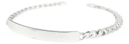 Pulsera Esclava Plata 925 Ley Cubana con Placa Grabable para Hombre - Imagen 3