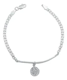 Pulsera Esclava Bismark Placa Movible Plata .925 19cm - Imagen 1