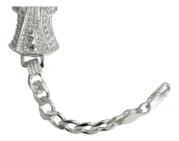 Pulsera Esclava Plata 925 Cadena Cubana Santa Muerte para Hombre - Imagen 2